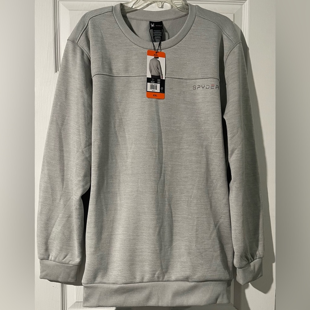 Spyder Active Men's Light Gray Crewneck Sweater, XXL